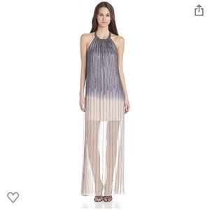 Parker “Shane” Halter Ombré Silk Beaded Gown